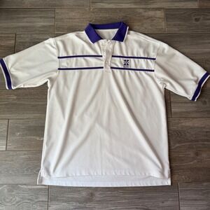 Mens White Purple State Alumni Association Golf Polo Shirt Mens XL